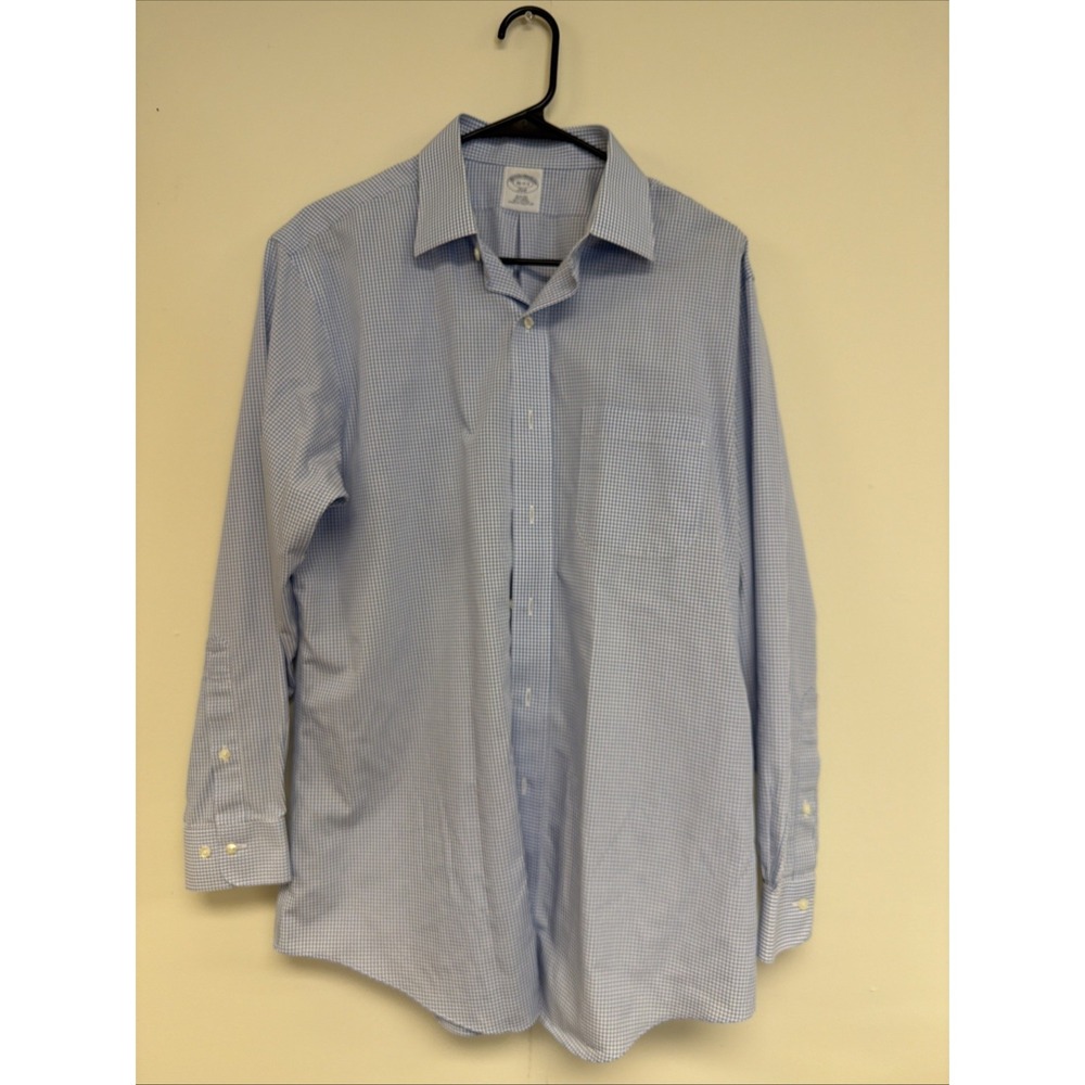 Brooks Brothers Regent Fit Men's Shirt Size 16 2/3. 346 White & Blue Slim Fit